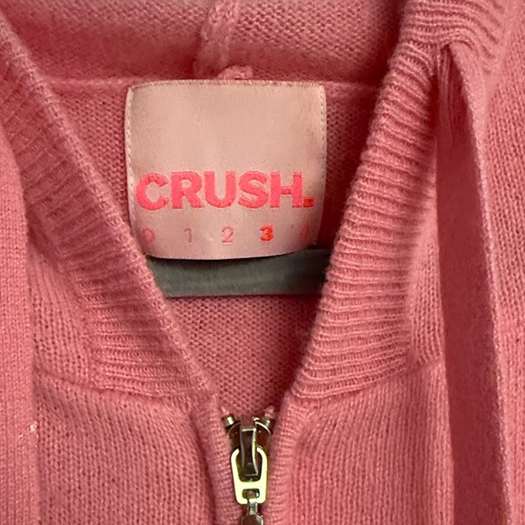 Crush. Raja Pink zip- front hoodie cashmere cardigan sweater - size medium (3) - Picture 5 of 11